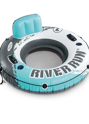 Надувное кресло river run, серия sports, intex 56825, 135 см, бирюзовое