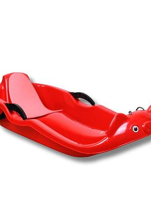 Санки пластиковые с тормозами prime sport snow rider красные