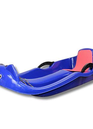 Санки пластиковые с тормозами prime sport snow rider синие