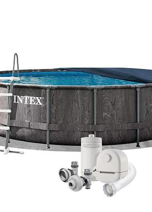 Каркасный бассейн intex 26744, 549 x 122 см (бассейн, подстилка, лестница, фильтр 5 678 л/ч, тент)