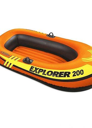 Полуторамисная надувная лодка intex 58330 explorer 200, 185 х 94 см. 2-х камерная