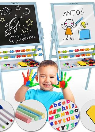 Крейдяна дошка магнітна поворотна ricokids синя