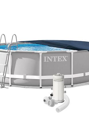 Каркасный бассейн intex 26720, 427 х 107 см (бассейн, подстилка, лестница, фильтр 3 785 л/ч, тент)