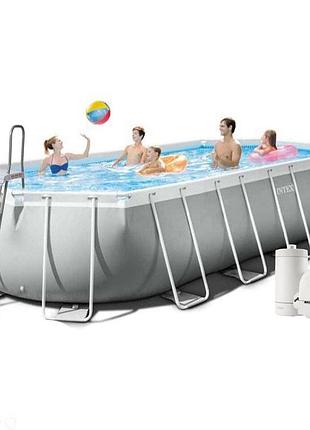 Каркасный бассейн intex 26798, 610 x 305 x 122 см (бассейн, подстилка, лестница, фильтр 5 678 л/ч, тент)