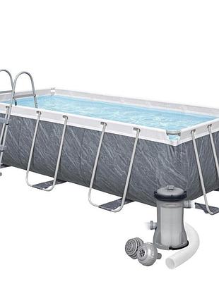Каркасний басейн bestway 56721, 404 х 201 х 100 см (басейн, драбина, фільтр 2 006 л/год)
