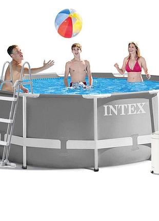 Каркасний басейн intex 26706-5, 305 х 99 см (басейн, підстилка, драбина, фільтр 2 006 л/год, тент)