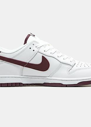 Білі кросівки унісекс nike sb dunk low white bordo х данк 42