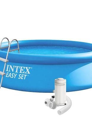 Надувний басейн intex 28132, 366 х 76 см (басейн, фільтр 2 006 л/ч)