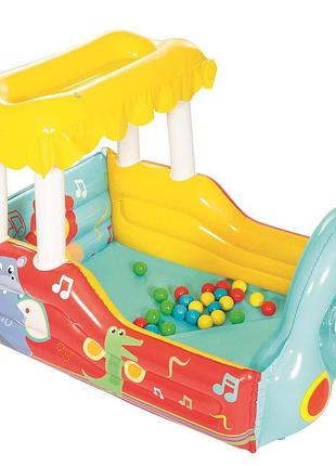 Манеж-поезд + мячи fisher-price bestway 93537, 132 x 94 x 89 см - разноцветный