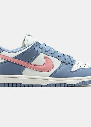 Жіночі біло-блакитні кросівки nike sb dunk low blue pink white х данк 40