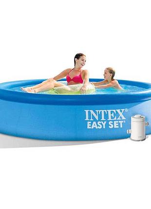 Надувной бассейн intex 28108, 244 х 61 см (бассейн, фильтр 1250 л/ч)