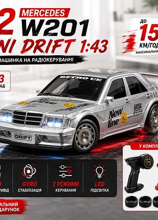 Машинка на пульте k2 mercedes w201 mini drift 1:43 4wd rc дрифт авто до 15 км ч с подсветкой