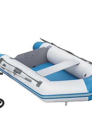 Двухместная надувная лодка bestway 65046 caspian elitee, 230 х 130 х 33 см, (весла, ручной насос)