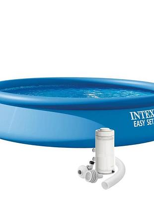 Надувной бассейн intex 28158, 457 х 84 см (бассейн, фильтр 2 006 л/ч)