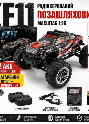 Машинка на радіокеруванні kf11 1:16 4wd, радіокерований монстр-трак до 40 км/год, 2 акумулятори