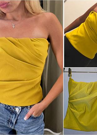 Топ-бандо zara, в корсетном стиле.