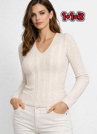 🎁1+1=3 ніжно-бежевий базовий жіночий светр h&m, розмір 44 - 46