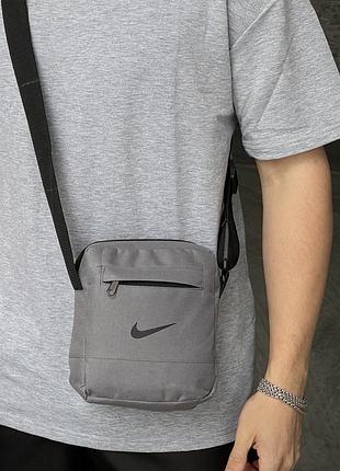 Борсетка серая nike сумка через плечо найк сумка маленький спорт 4