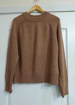 Базовий вовняний светр джемпер next, карамельний колір, 100% lambswool.