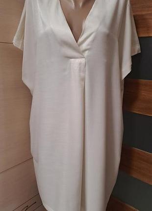 Вільна молочна коротка сукня h&m 8