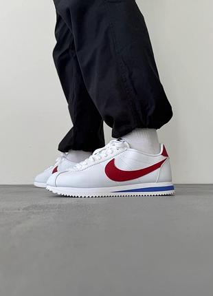 😍 женские кроссовки nike cortez basic white/red 3