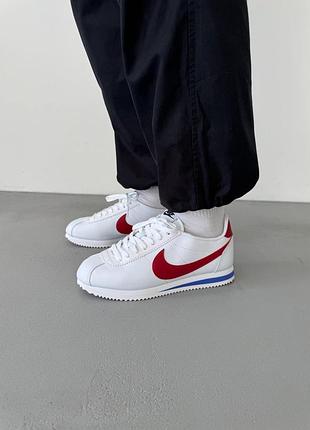 😍 женские кроссовки nike cortez basic white/red 4