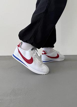 😍 женские кроссовки nike cortez basic white/red 6