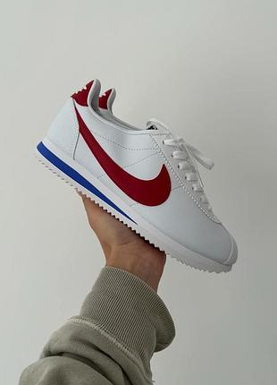 😍 женские кроссовки nike cortez basic white/red 8