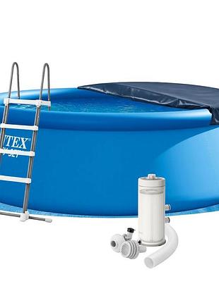 Надувной бассейн intex 26168, 457 х 122 см (бассейн, подстилка, лестница, фильтр 3 785 л/ч, тент)
