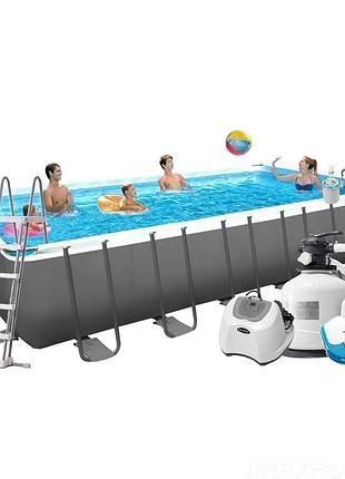 Каркасный бассейн maxpro intex 26368-9, 732 х 366 х 132 см (бассейн, подстилка, лестница, фильтр 12 000 л/ч, озонатор 150мг/11
