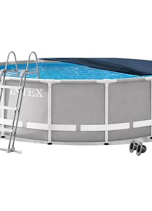 Каркасний басейн intex 26724-4в1 457 х 107 см (басейн, підстилка, драбина, тент)