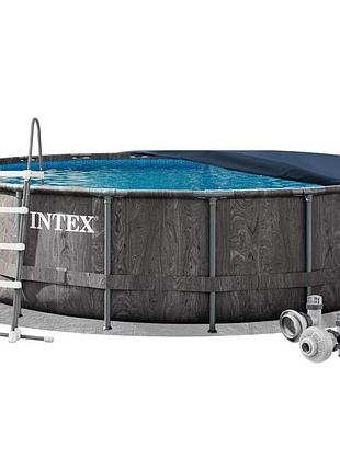 Каркасный бассейн intex 26744-4в1, 549 x 122 см (бассейн, подстилка, лестница, тент)