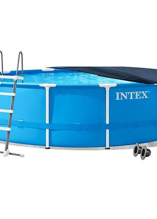 Каркасний басейн intex 28242-4в1, 457 x 122 см (басейн, підстилка, драбина, тент)