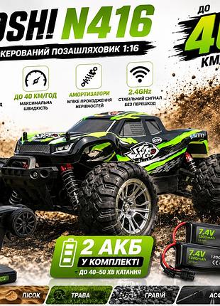 Машинка на радіокеруванні hoshi n416 1:16 rc джип 4x4 позашляховик всюдихід на пульті до 40 км/год, акумулятор, амортизатори, детск