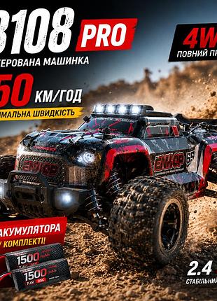 Радиоуправляемая машинка на пульте 18108 pro 1:18 внедорожник 4wd, 50 км/ч полный привод, led свет 2 акумулятора