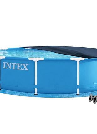 Каркасний басейн intex 28210-3в1, 366 х 76 см (басейн, підстилка, тент)