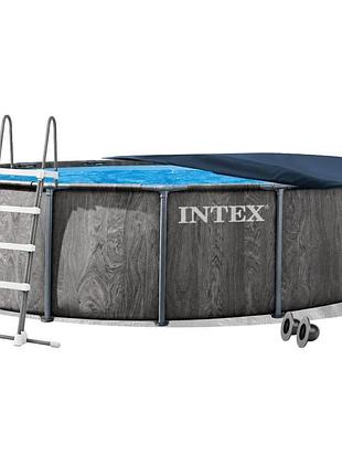 Каркасный бассейн intex 26742-4в1, 457 x 122 см (бассейн, подстилка, лестница, тент)