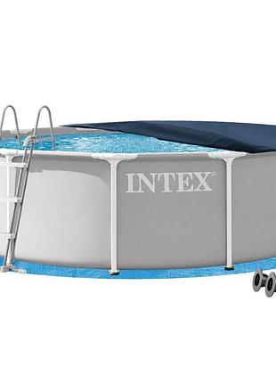 Каркасный бассейн intex 26716-4в1, 366 х 99 см (бассейн, подстилка, лестница, тент)