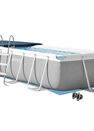 Каркасный бассейн intex 26784-4в1, 300 х 175 х 80 см (бассейн, подстилка, лестница, тент)