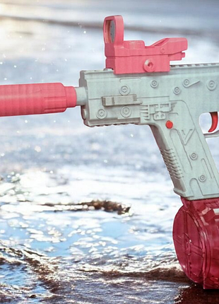 Водяний пістолет електричний vector 518-7 акумулятор usb до 10 метрів 3+ років рожевий