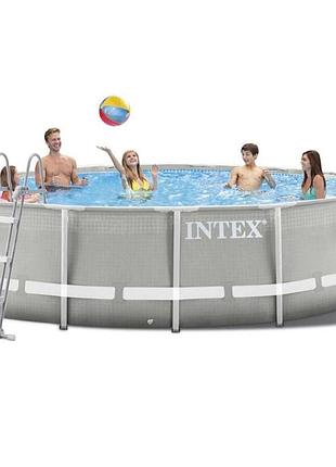 Каркасный бассейн intex 26720-4, 427 х 107 см (бассейн, подстилка, лестница, тент)