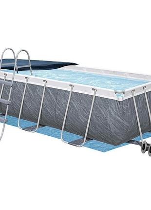 Каркасний басейн bestway 56721-4в1, 404 х 201 х 100 см (басейн, підстилка, драбина, тент)