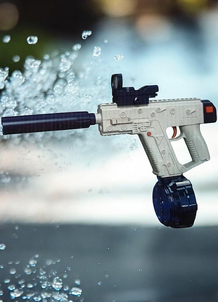 Водяний пістолет електричний vector 518-7 акумулятор usb до 10 метрів 3+ років синій