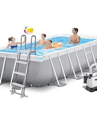 Каркасный бассейн intex 26790-5, 400 х 200 х 122 см (бассейн, подстилка, лестница, фильтр 7 900 л/ч, тент)