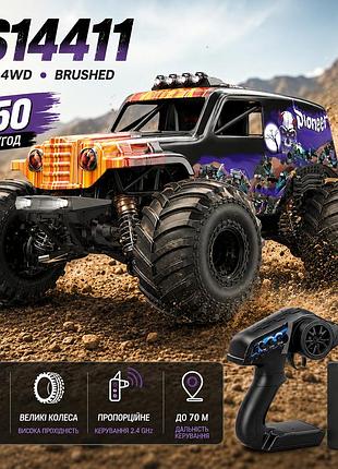 Радіокерована машинка hs14411 1:14 4wd на пульті rc позашляховик джип до 50 км/год, всюдихід 4x4, акумулятор 7.4v, амортизатори