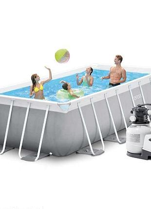 Каркасный бассейн intex 26788-5, 400 x 200 x 100 см (бассейн, подстилка, лестница, фильтр 7 900 л/ч, тент)