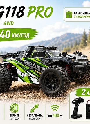 Машинка на радиоуправлении zll sg118 pro 1:18 4wd до 40 км/ч 2 акб внедорожник машинка на пульте rc авто для бездорожья