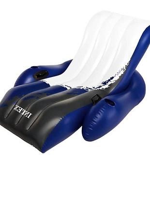 Надувний шезлонг river run, серія sports, intex 58868, 180 х 135 см, чорно-білий