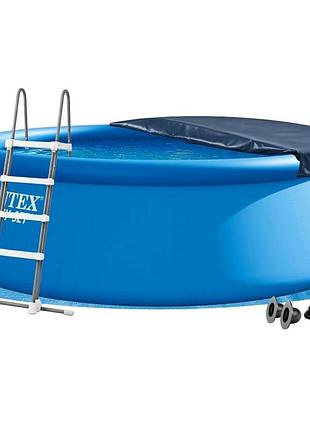 Надувной бассейн intex 26168-5в1, 457 х 122 см (бассейн, подстилка, насос, лестница, тент)
