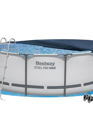 Каркасний басейн bestway 56420-4в1, 366 х 122 см (басейн, підстилка, драбина, тент)